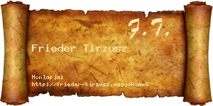 Frieder Tirzusz névjegykártya