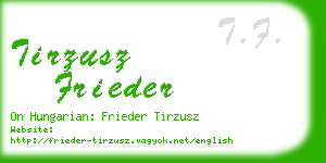 tirzusz frieder business card